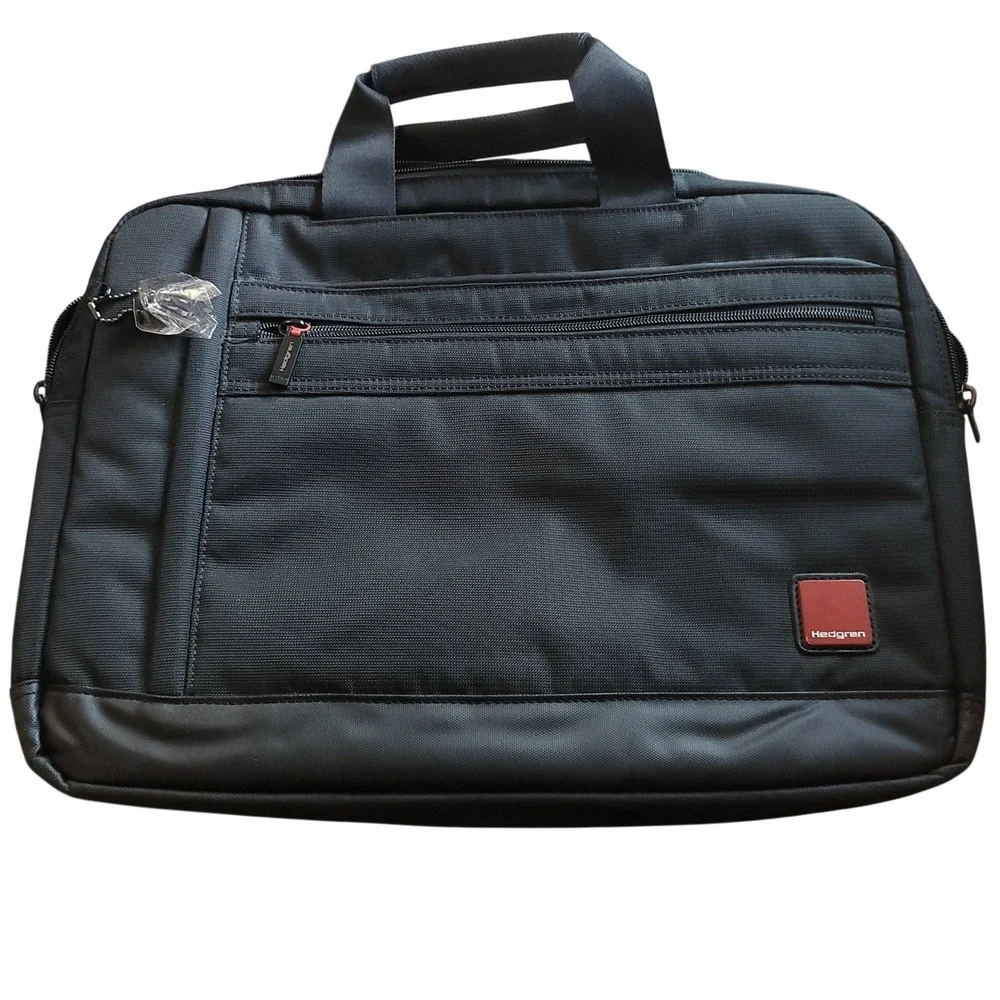 Hedgren Black Laptop Briefcase Business Bag Belgium NEW Career Tech Work Strap‎